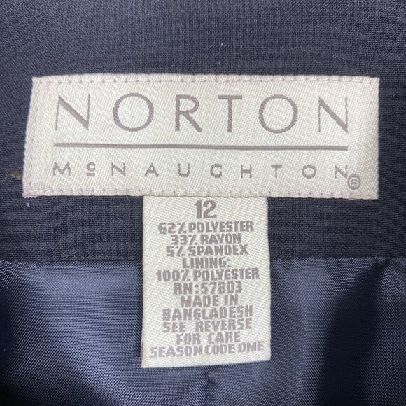 Norton McNaughton Womens Black Zip-Front Blazer Jacket Size 12 Polyester Blend - Picture 4 of 7